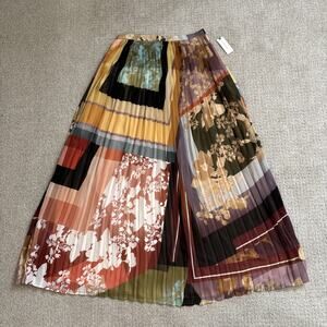 Anthropologie Maeve Consuela Pleated Maxi Skirt Pull-On Womens Size 8 NWT